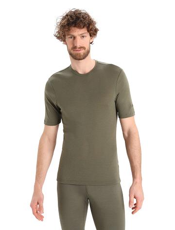 Base Layers Icebreaker Merino 175 Everyday Corta Sleeve Crewe Thermal Top Homme Vert Olive | FR 1377JPQJ